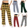 Женские клетчатые свободные широкие брюки, модные темпераментные повседневные брюки с высокой талией