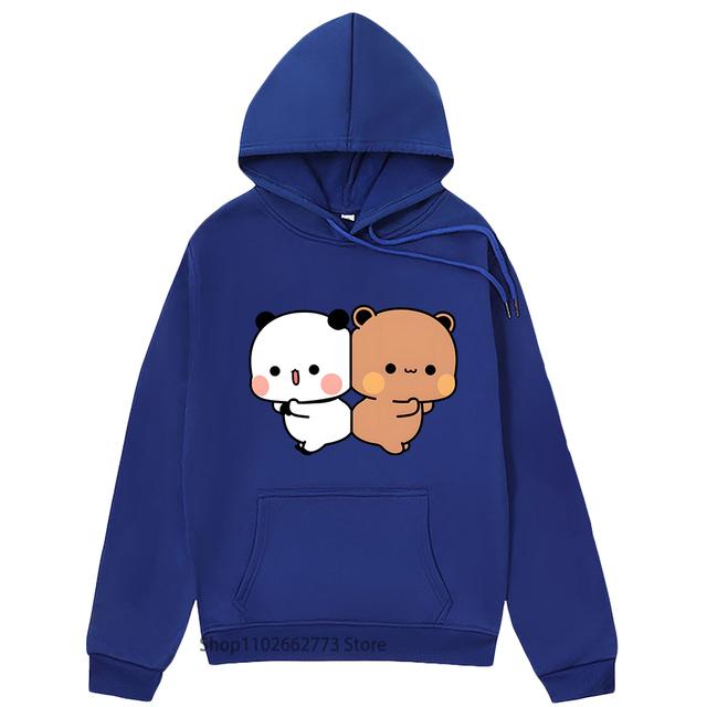 Толстовки Bubu Dudu Kawaii Bubu Dudu Графические толстовки Милая одежда с изображением медведя панды Мультфильмы Женщины Повседневный Забавный корейский пуловер