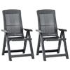VidaXL Garden Reclining Chairs 2 Pcs Plastic Anthracite