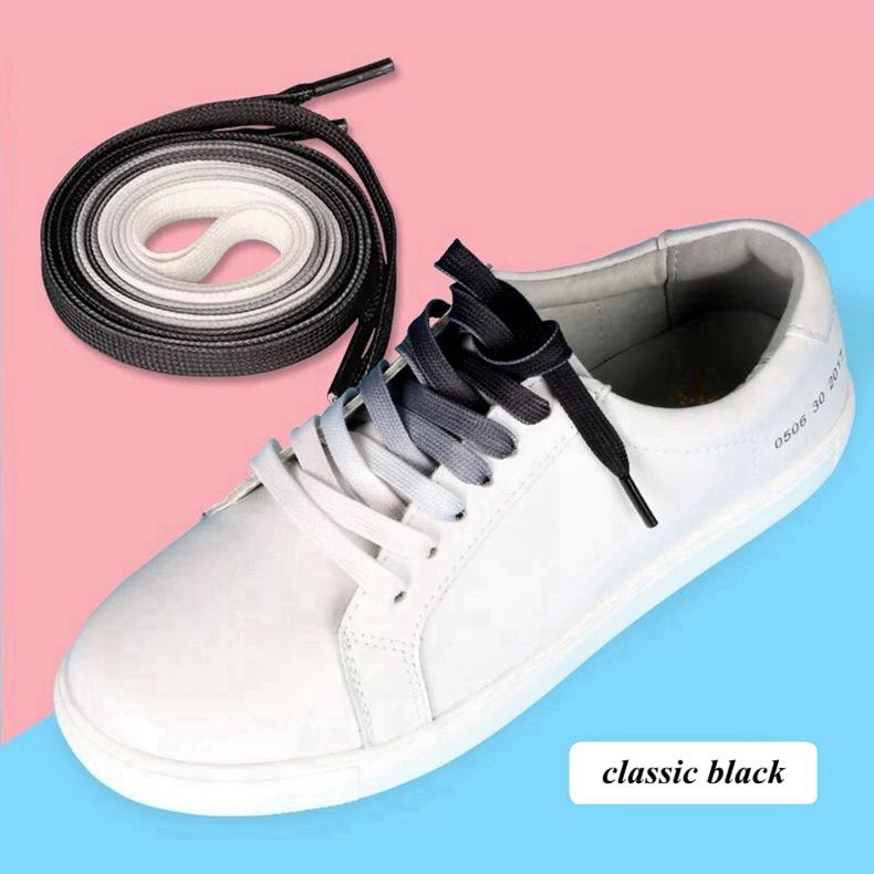 Цветные плоские шнурки Конфетный градиент Радужные шнурки Детские Взрослые Холщовые шнурки для обуви Походные ботинки Шелковые шнурки для вечеринки 1 пара