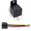 5-PCS Waterproof Automotive Relay 12V 24V 5Pin 40A Car Relay with Black Red Copper Terminal Auto Relay Socket Harness Cable