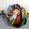 Curious George, Zoo Automatic Opening and Closing, 8 rib Structure Portable Umbrella, Suitable for Men and Women in All Seasons  Perfect Gif
