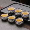 Керамический чайный набор из 6 чашек Kung Fu, чайный сервиз Ru Kiln Qinghua, китайский чайный столик, чайные принадлежности