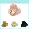 Knot Butterfly Black Hat Collapsible Widebrimmed Sunshade Women Protection Sun