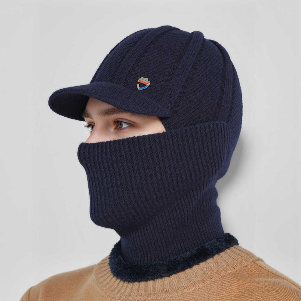 Бархатная утепленная шапка-балаклава с защитой ушей и шеи, непродуваемая, для катания