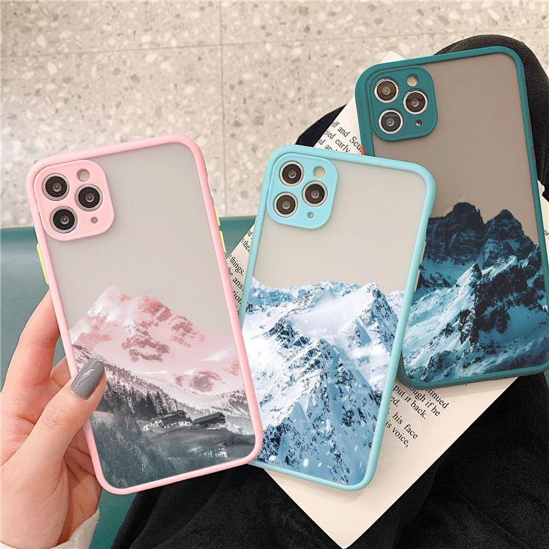 Эстетичный чехол для телефона с рисунком снежной горы для iPhone 7 8 Plus SE2 X XR XS MAX 15 14 12 13 mini 11 Pro Max Ударопрочный чехол