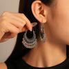 Серьги с бахромой, круглые бусины, металлический узор, этнический стиль, ретро геометрические серьги