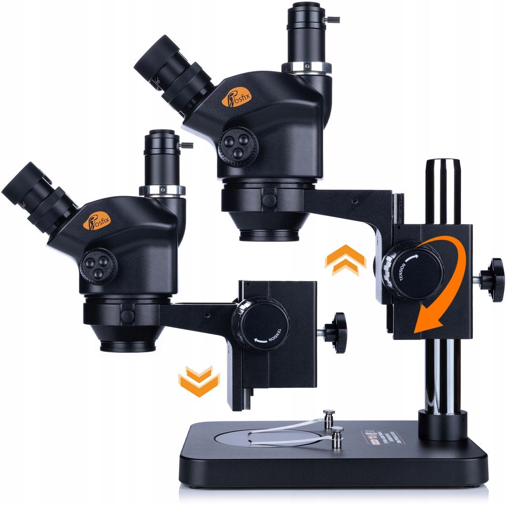 Rosfix Mikroskop Trinokularowy 7–45x z Kamerą 16MP 4K i Oświetleniem LED 56 – Zoom Optyczny | C-Mount | Inspekcja PCB | Serwis SMT