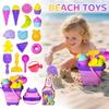 18PCChildren'S Beach Toys, Folding Beach Buckets, Shovels,   Collection, Treasure Hunting, Tools,Some Styles Are In Random Color