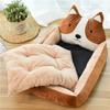 Oversize Soft Cartoon Chai Dog Shaped Dog Bed Winter Warm Cat Sleeping Mat Plush Cushion Puppy Kitten Sofa Pet Supplies