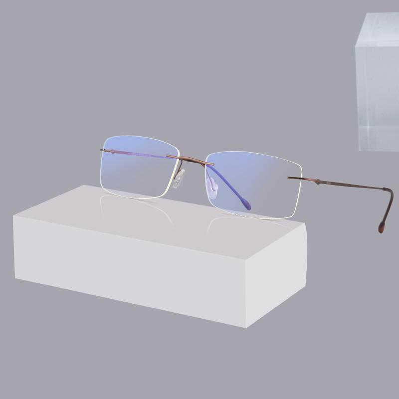 SHINU титановые очки без оправы мужские очки по рецепту прогрессивные мультифокальные очки для чтения титановые миопия однофокусные MR8