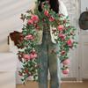 Artificial Rose Flower Vine Wall Decor for Air Conditioning Pipe and Storefronts