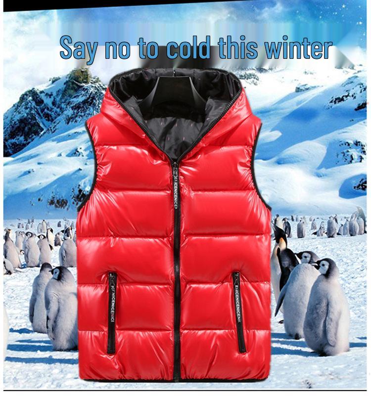 Мужской зимний хлопковый жилет - Утепленный, с принтованным логотипом