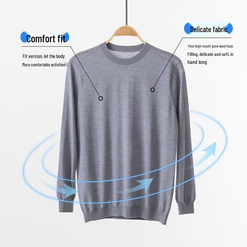 Hengyuanxiang Men's 120-Count Fine Merino Wool Turtleneck Sweater