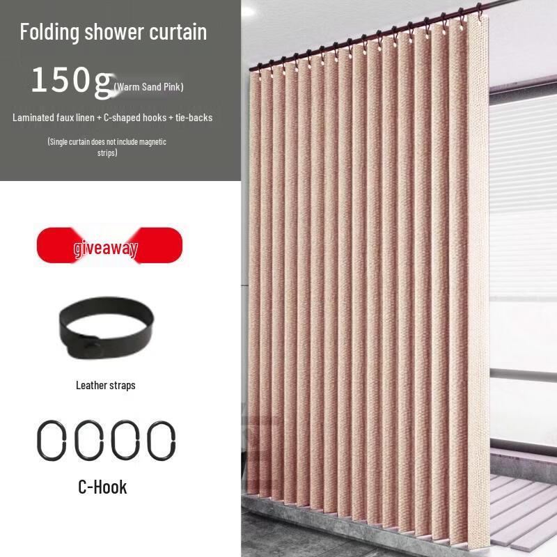 Folding Shower Curtain Partition
