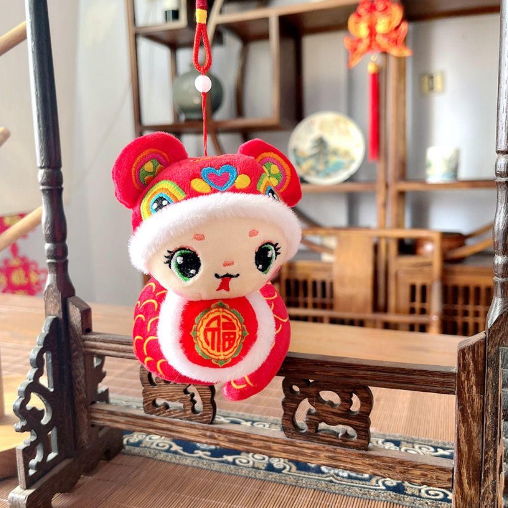 Multicolor Snake Year Mascot Pendant Cartoon Snake Plush Toy New Lucky Charm  Gift