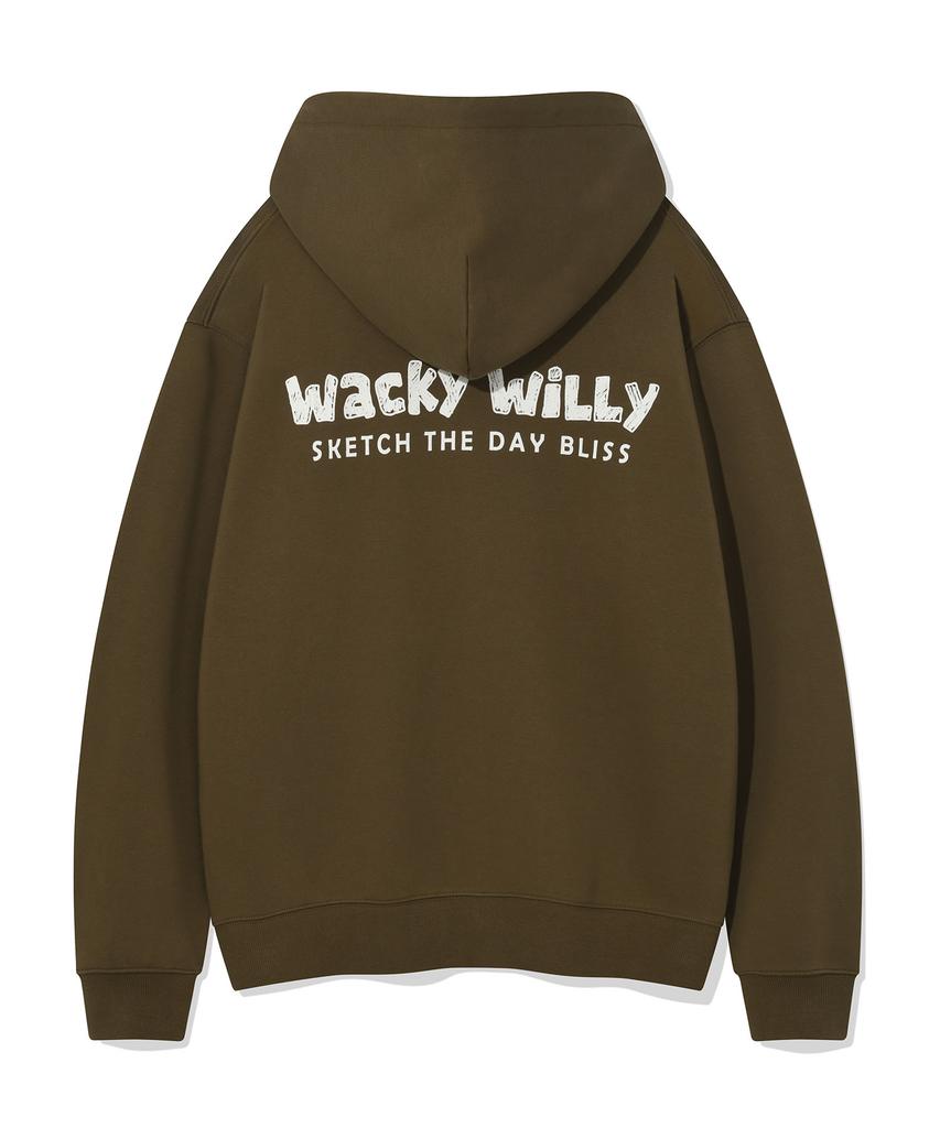 Толстовка на молнии с графическим принтом Wacky Willy (3 цвета)