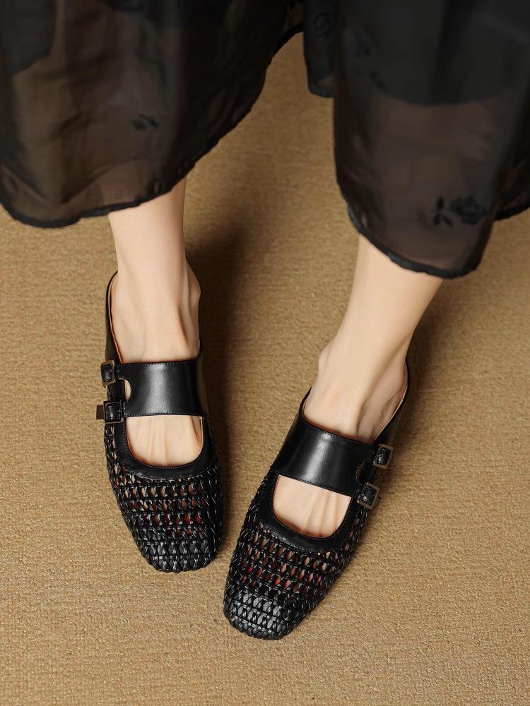 Элегантный темперамент внутренняя высота увеличение ремень пряжка сумка голова сандалии лето новый повседневный плетеный полый верхняя одежда толстый каблук шлепанцы