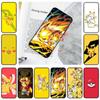 JP35 Pikachu Black Soft Case for iPhone 16 15 Plus 14 13 Pro 8 SE XR XS Max P30 Nova 5T Y5P Y6 Y7 Y8P Y9 Realme C30 C33 C31 VIVO Y36 V27