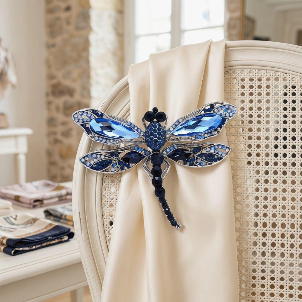 Elegant Rhinestone Brooch Zinc Zinc Alloy Women Brooches Gifts Crystal Dragonfly Badge Pin Blazer