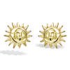 [R5154] - Gold Plated 'Lune Soleil' Earrings - 10x10 Mm