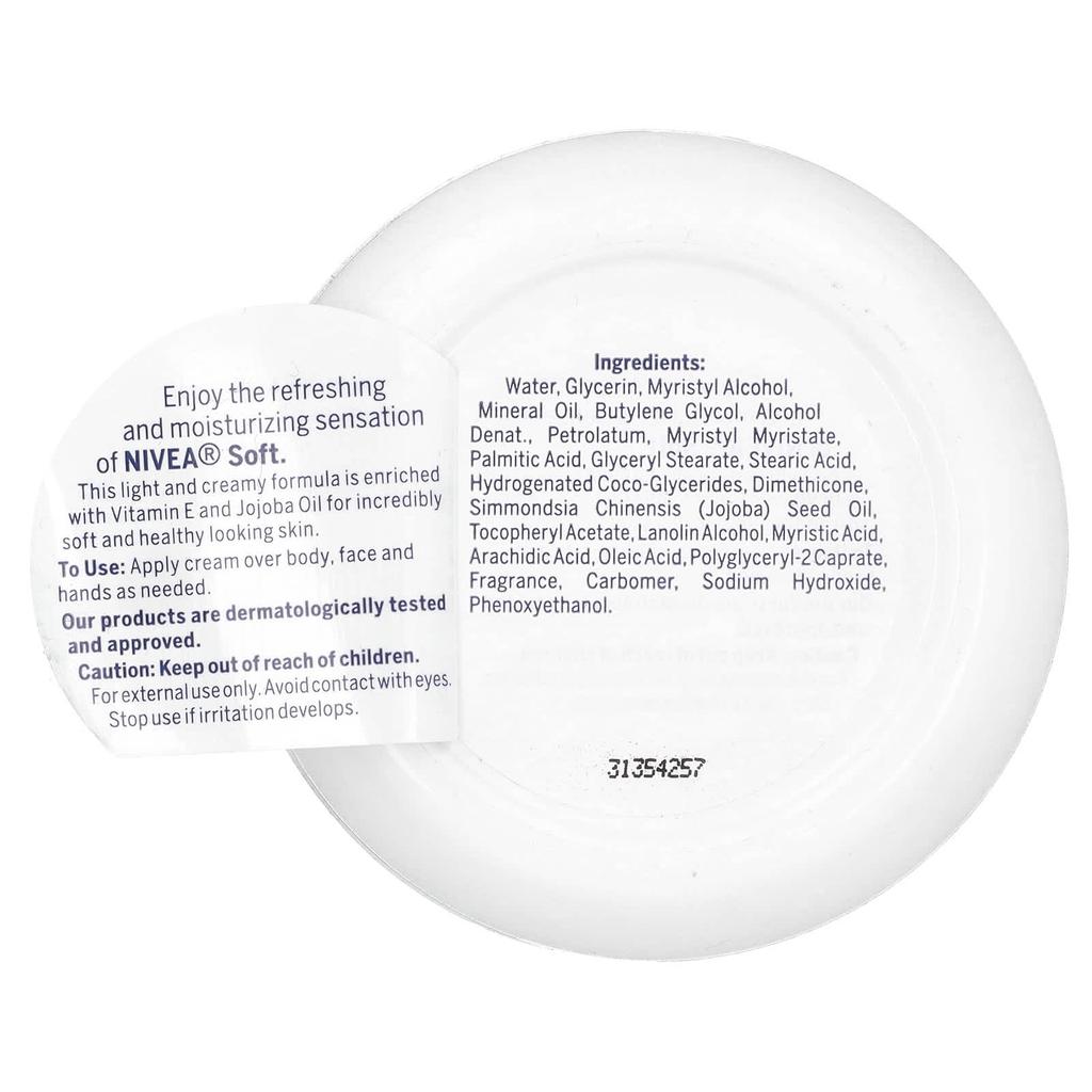 Nivea Moisturizing Cream with Jojoba Oil and Vitamin E, Mild Flavor, 6.8 Oz (192 G)
