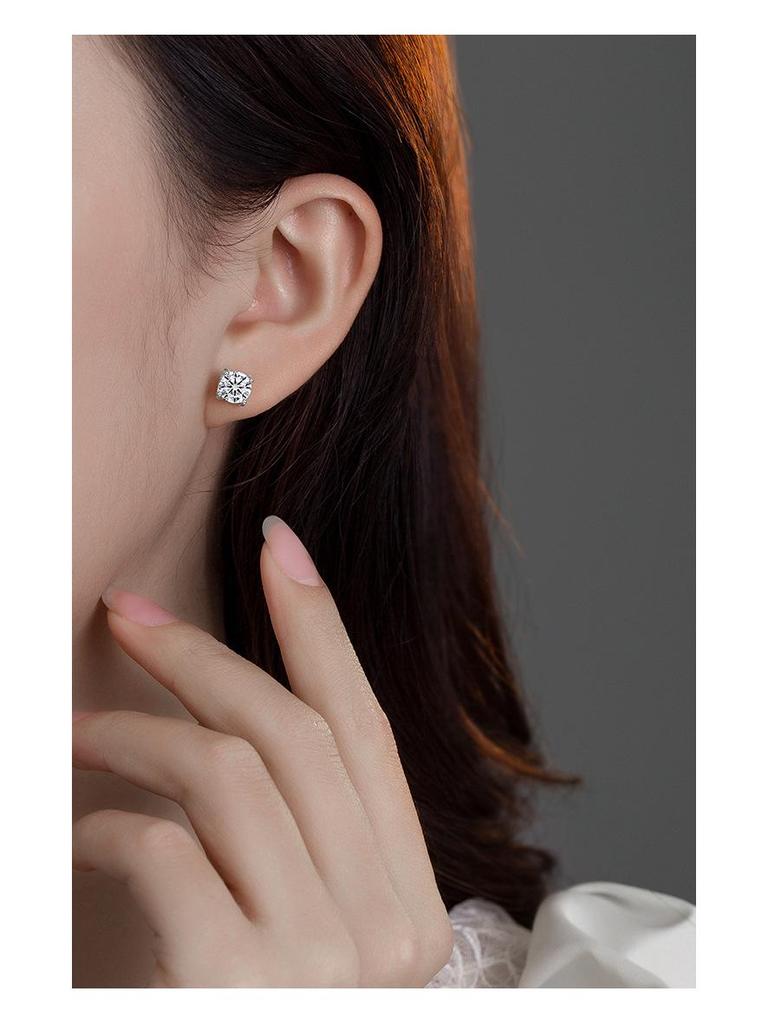 Серьги из серебра 925 пробы Banyan Tree с муассанитом в виде головы быка - Классические женские модные украшения для ушей