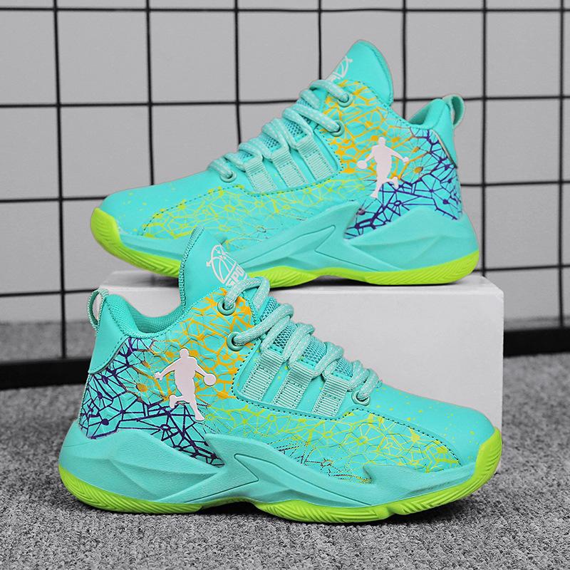 Подростковые баскетбольные кроссовки мужские высокие дышащие из сетки, нескользящие и износостойкие студенческие кроссовки для реальных игр, детская спортивная обувь женская