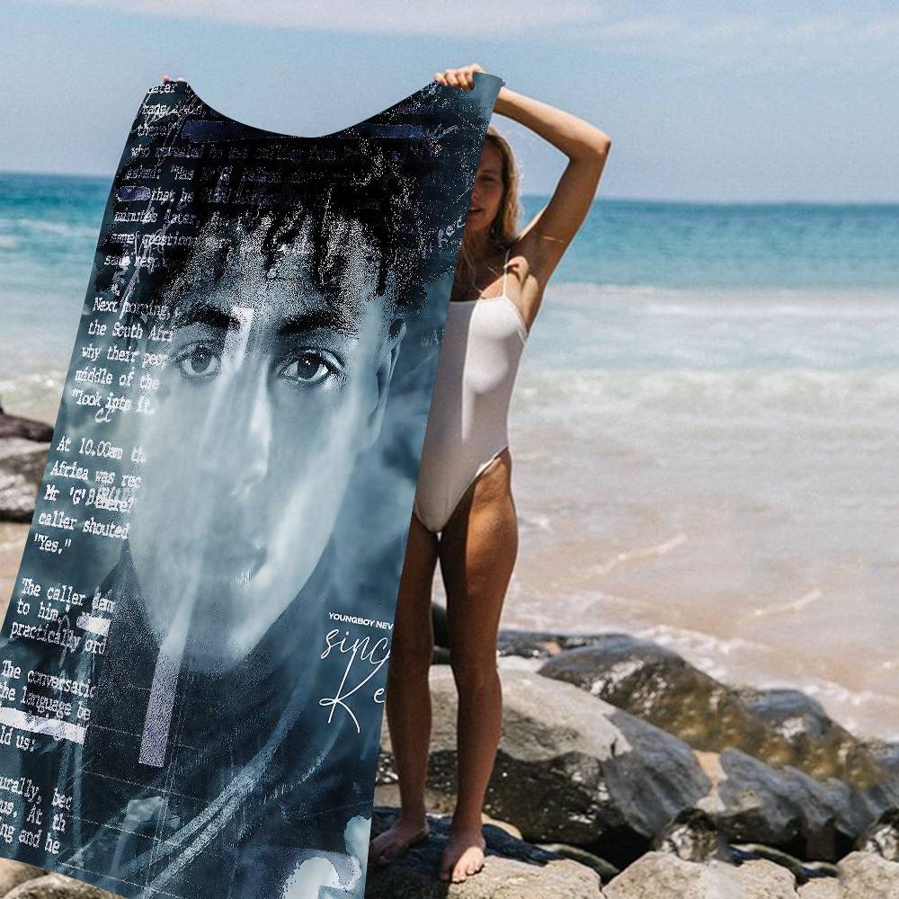 Певец YoungBoy Never Broke Again Микрофибровое одеяло Быстросохнущие пляжные полотенца Большой размер Печать Супервпитывающее полотенце для бассейна