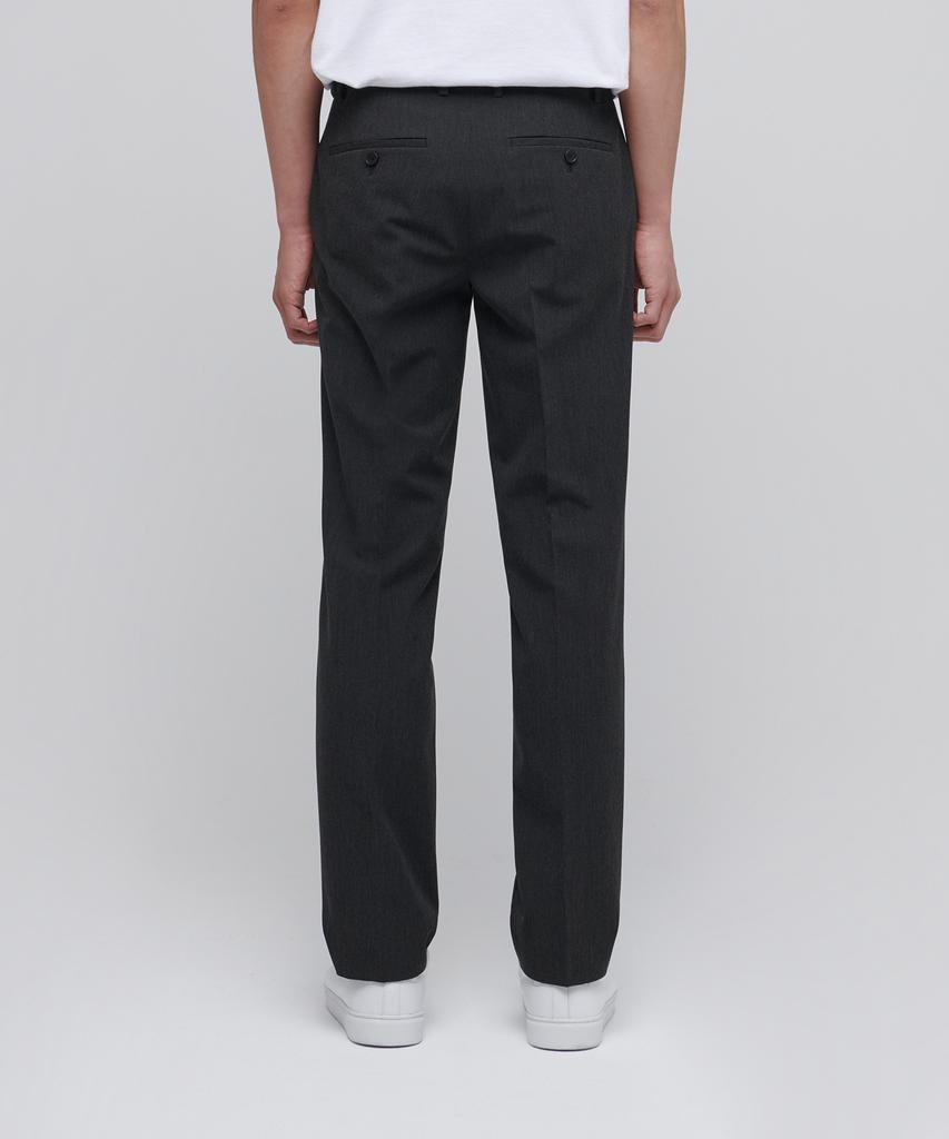 MUSINSA STANDARD Tapered Hidden Elastic Waist Length Slacks [Charcoal Gray]