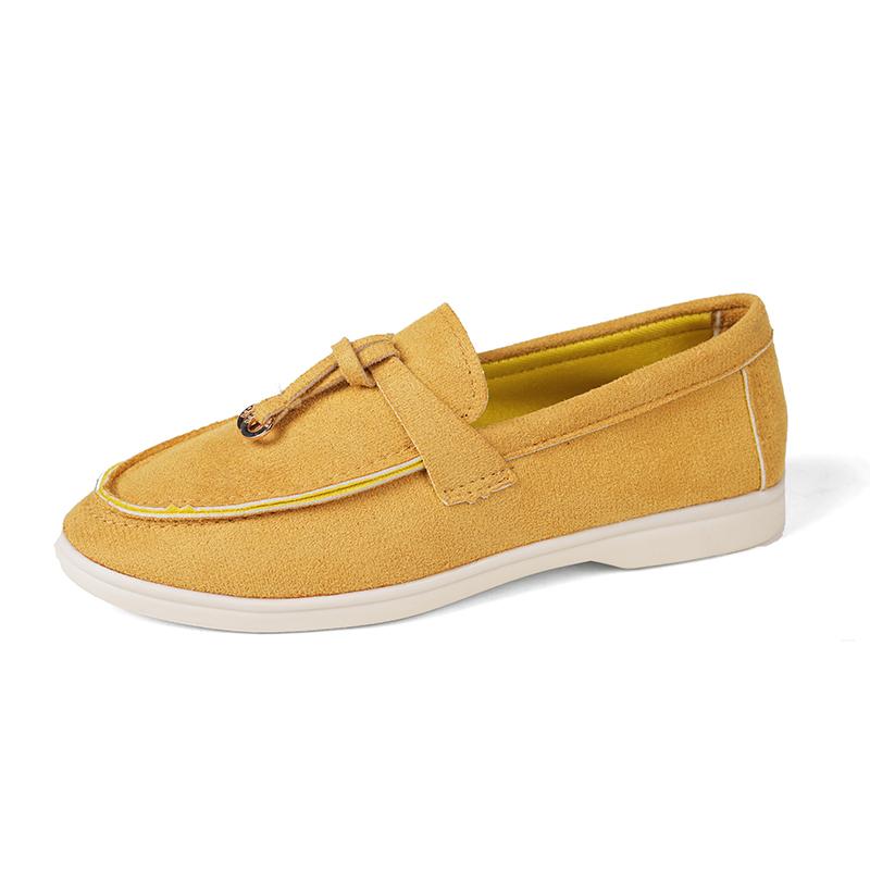 2024 Autumn Casual Flat Shoes for Women Platform Suede Loafers Female Comfortable Soft Sole Single Shoes Ladies Walking Non Slip Shoe