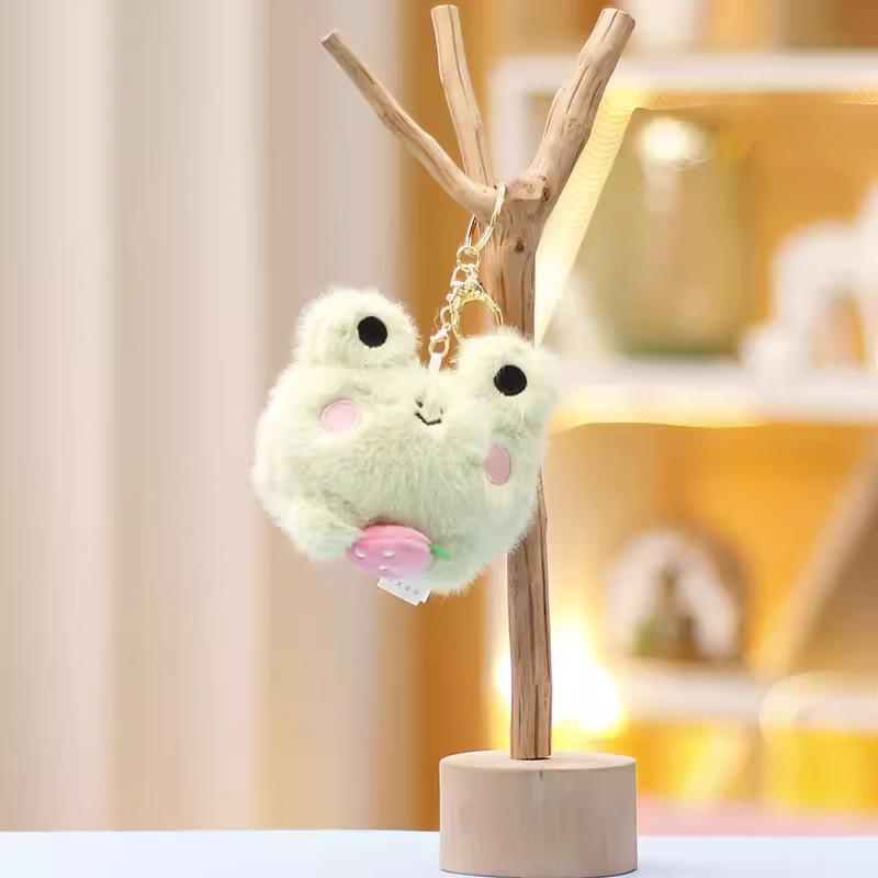 Rabbit Panda Keychain Cute Cartoon Girl Backpack Decorative Pendant Plush Doll