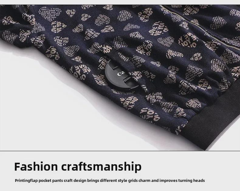 Женский кардиган на молнии в корейском стиле с принтом - Весенне-осенняя куртка с длинным рукавом и воротником-стойкой