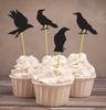 Darling Souvenir Halloween Party Black Crow Cupcake Toppers Party Dessert Cake Decorations - Pack Of
