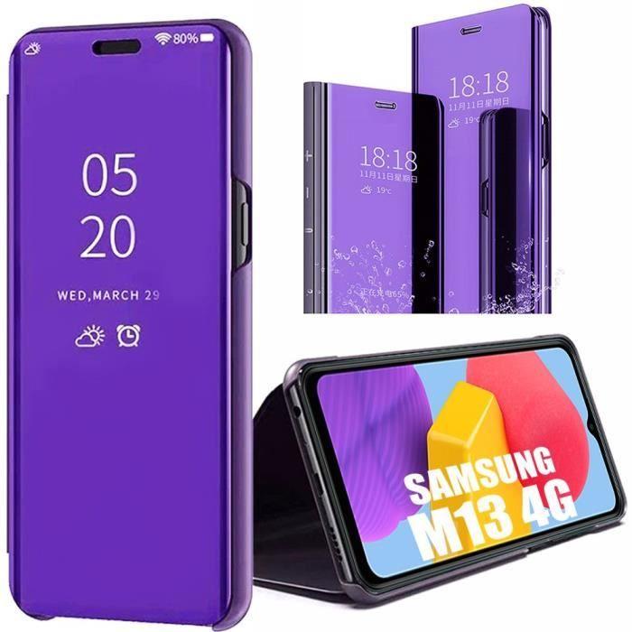Coque pour Samsung Galaxy M13 Violet Intégrale Anti-Rayure Anti-Choc Effet Miroir Elégante