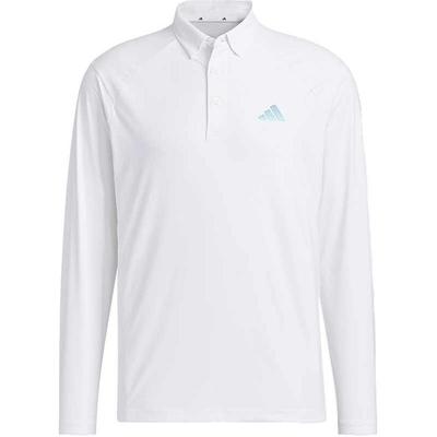 Футболка-поло Aeroready Logo Quick-Dry для гольфа с длинным рукавом, мужская белая HT0060