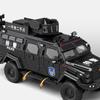 LYZRC 2024 New 1:24 Alloy Police Explosion Proof Car Model Diecasts Metal Sword Toothed Tiger Armored Vehicles Model Sound Light Kids Toys Gift