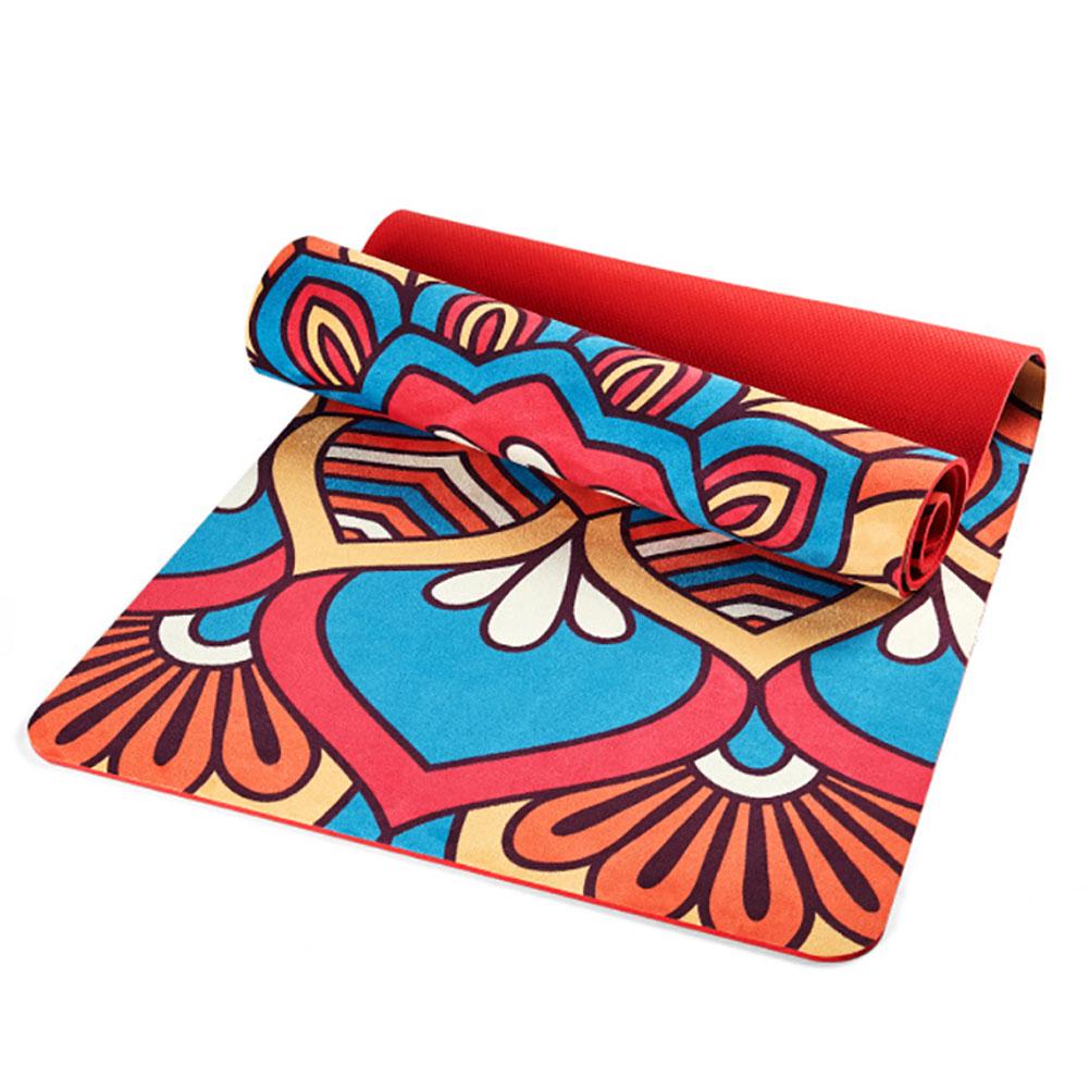 Женский коврик для йоги TPE, модный, принтованный, замшевый, противоскользящий, для занятий фитнесом и пилатесом, унисекс, коврик для йоги 183 см*61 см