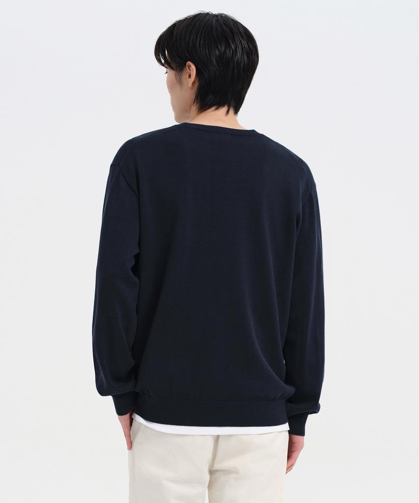 MUSINSA STANDARD Washable Supima Cotton Crew Neck Knit [Navy]