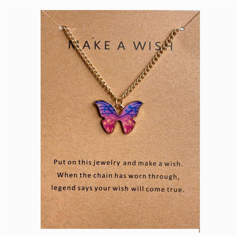 Bohemian Alloy Butterfly Pendant Necklace Pendant Set Collarbone Chain Necklace Card Set