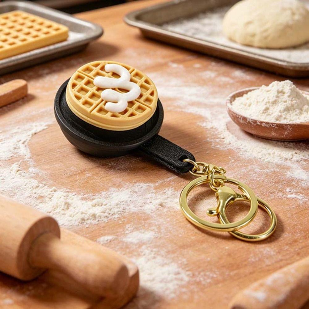 Rabbit cake Waffle Cake Keychain Mini Cartoon Keyboard Fidget Toy Backpack Pendant