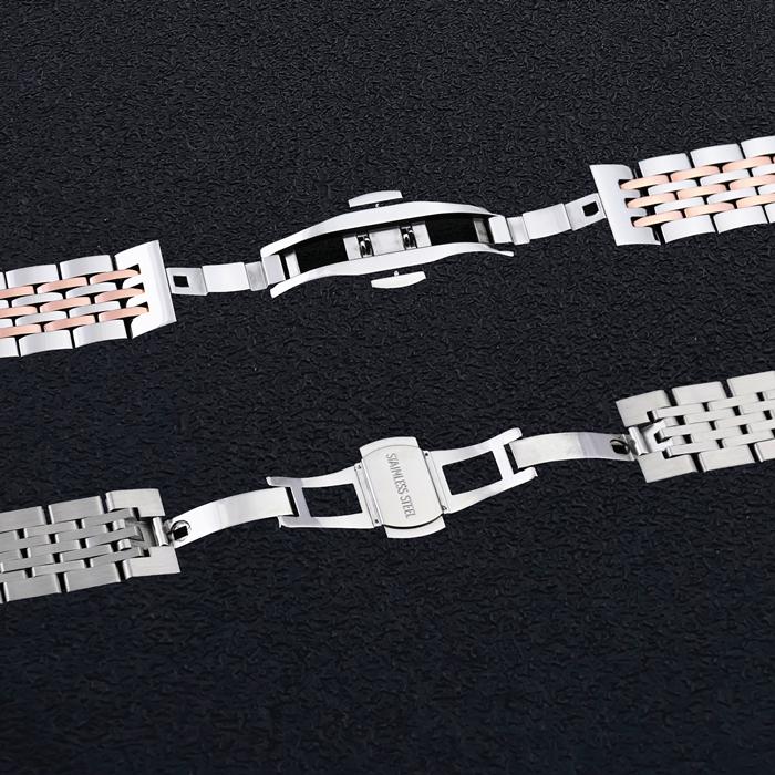 Семь-звенный браслет для часов из нержавеющей стали для Tissot T41, Застежка 12-24 мм