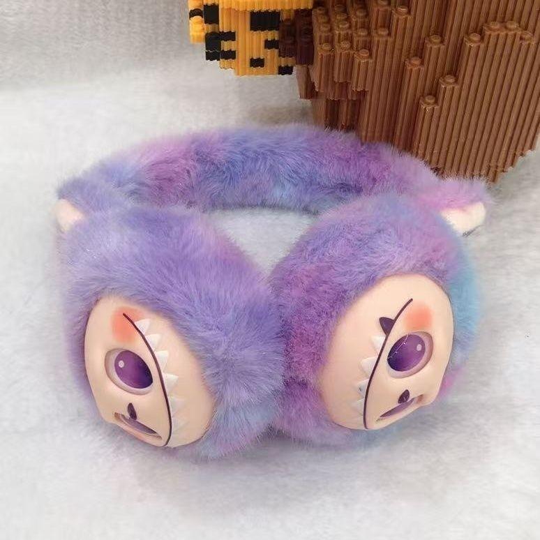 LABUBU Cartoon Winter Plush Ear Warmer, Cold Proof and Warm for Children, Universal Ear Set with Imitation Fur Fabric