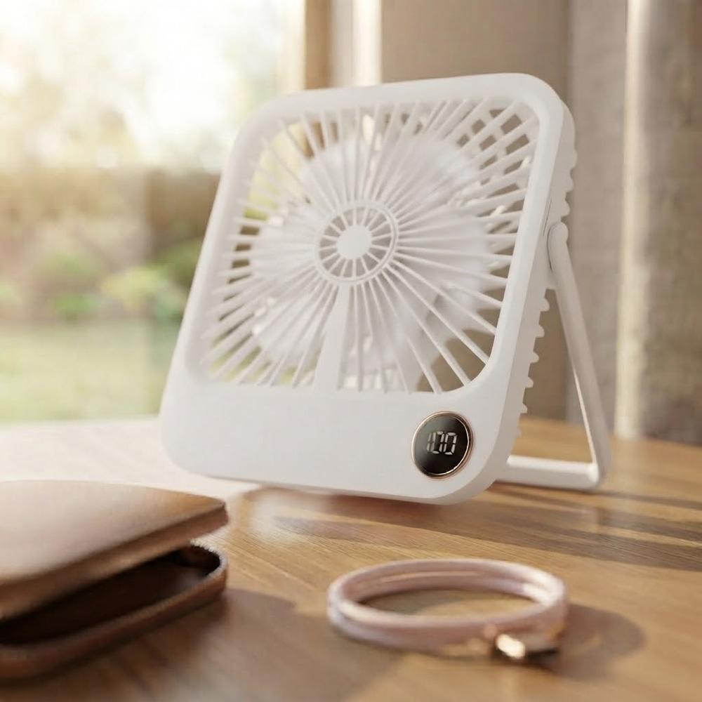 Desk fan, W30, with adjustable stand, white