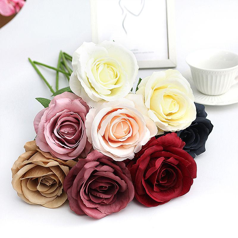 5pcs Rose Artificial Flowers Bouquet Silk Flowers Wedding Marriage Decoration Supplies Fake Flower for Garden Home Decor Outdoor