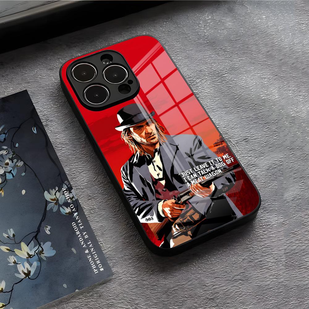 R-Red Dead R-Redemption Чехол для телефона Для IPhone 17 Air 16 E Pro Max 15 14 13 Mini 12 Pro 11 Max Plus Черная стеклянная крышка