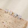 1 pair of zircon heart-shaped copper earrings elegant and versatile women's earrings
