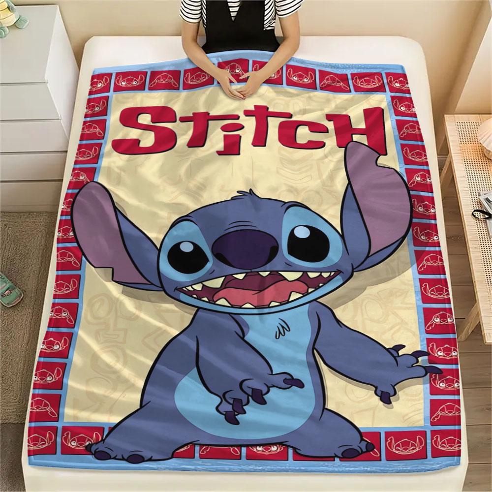 Stitch Cartoon printing Flannel Blanket Bedroom Sofa Camping Warm blanket Gifts for family and friends-MJ019