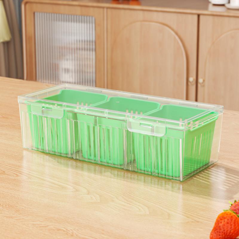 Кухонный ящик для хранения фруктов и овощей, контейнер для свежести имбиря, зеленого лука и лука, органайзер для слива продуктов