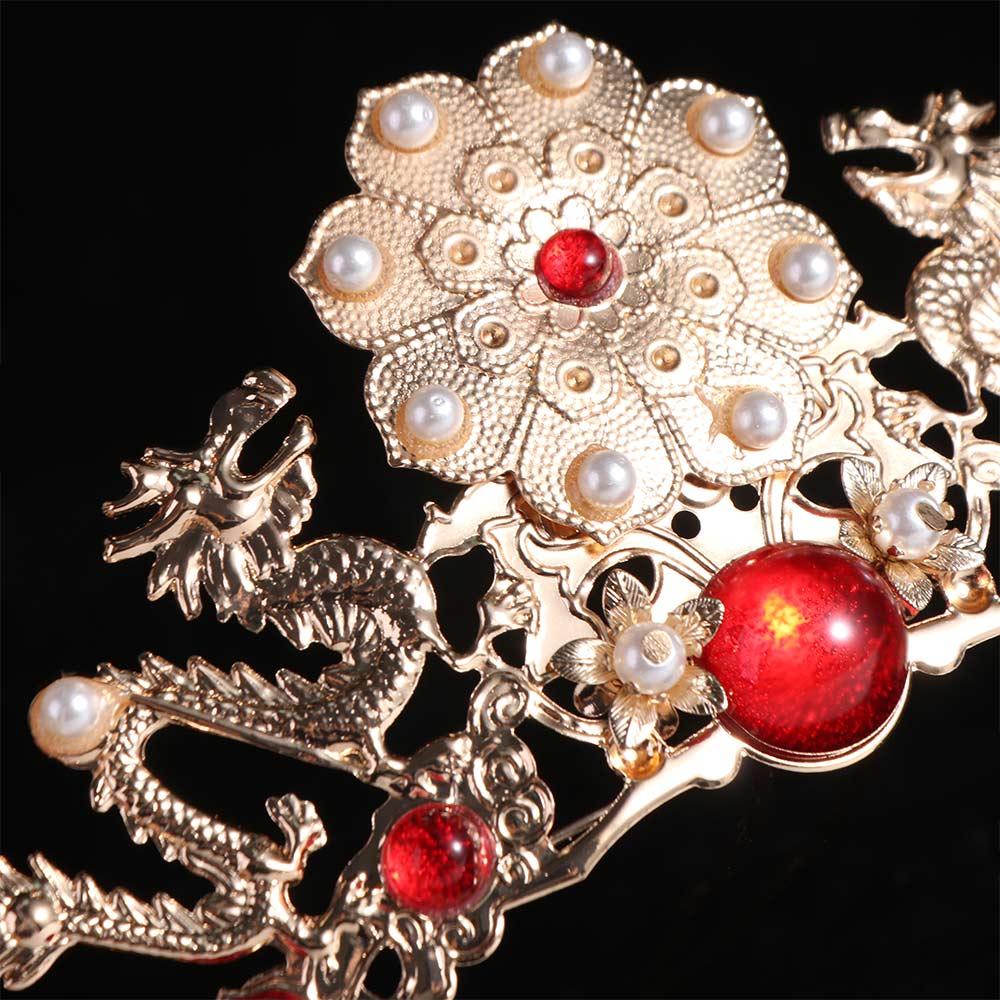 Цинковый сплав цинка свадебный головной убор пластиковая свадебная тиара винтажные аксессуары для волос ханьфу